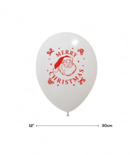 Palloncini Bianchi "Merry Christmas" - Ø 30 cm - 50 pezzi