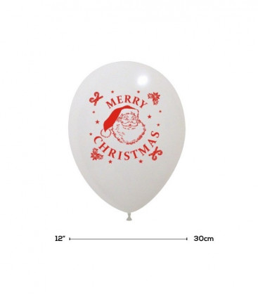 Palloncini Bianchi "Merry Christmas" - Ø 30 cm - 50 pezzi