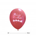 Kit Elio SMALL + 6 palloncini rossi "Buone Feste" - Ø 30 cm