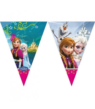 Frozen - Festone bandierine triangolari plastica 280 cm