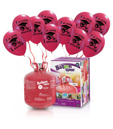 Kit Elio LARGE + 30 palloncini "La Mia Laurea" - Ø 30 cm