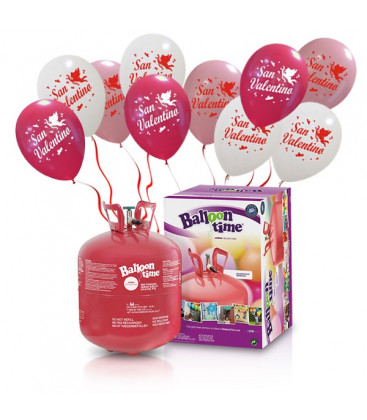 Kit Elio LARGE + 30 palloncini assortiti San Valentino - Ø 30 cm 