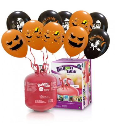 Kit Elio LARGE + 30 palloncini assortiti Halloween - Ø 27 cm