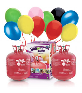 Kit Elio X-LARGE + 100 palloncini assortiti biodegradabili - Ø 23 cm