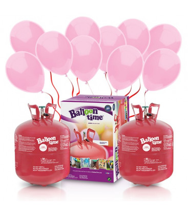 Kit Elio X-LARGE + 100 palloncini rosa - Ø 23 cm 