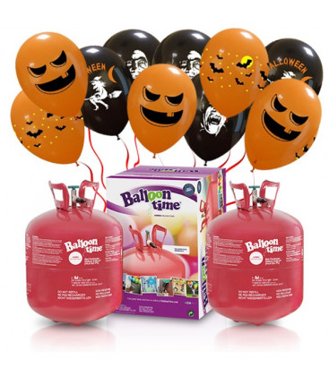 Kit Elio X-LARGE + 60 palloncini assortiti Halloween - Ø 27 cm