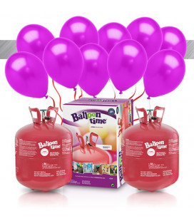 Kit Elio X-LARGE + 60 palloncini metallizzati fucsia - Ø 27 cm