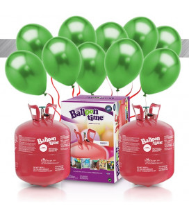 Kit Elio X-LARGE + 60 palloncini metallizzati verdi - Ø 27 cm