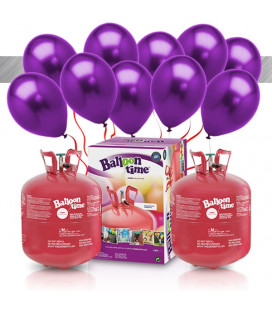 Kit Elio X-LARGE + 60 palloncini metallizzati viola - Ø 27 cm