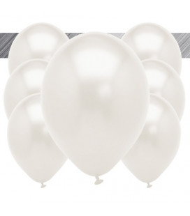 Palloncini Bianchi Metallizzati - Ø 27 cm - 50 pezzi