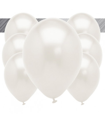 Palloncini Bianchi Metallizzati - Ø 27 cm - 100 pezzi 