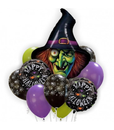 Palloncini bouquet strega Halloween