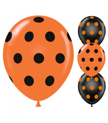 Palloncini Halloween pois - Ø 30 cm - 50 pezzi