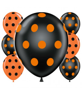 Palloncini Halloween pois - Ø 30 cm - 100 pezzi