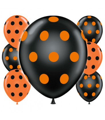 Palloncini Halloween pois - Ø 30 cm - 100 pezzi