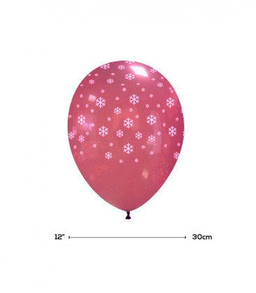 Palloncini Rossi "Fiocchi di Neve" - Ø 30 cm - 50 pezzi