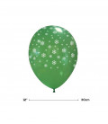 Palloncini Verdi "Fiocchi di Neve" - Ø 30 cm - 100 pezzi