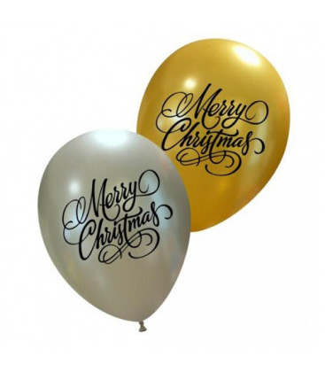 Palloncini natale Merry Christmas - Ø 27 cm - 50 pezzi