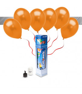 Kit Metallizzato SMALL + 8 palloncini metallizzati arancioni - Ø 27 cm