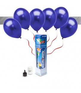 Kit Metallizzato SMALL + 8 palloncini metallizzati blu - Ø 27 cm