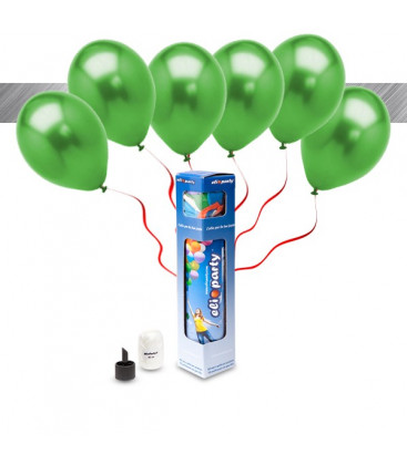 Kit Metallizzato SMALL + 8 palloncini metallizzati verdi - Ø 27 cm