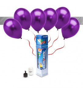 Kit Metallizzato SMALL + 8 palloncini metallizzati viola - Ø 27 cm