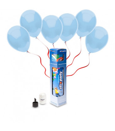 Kit Elio SMALL + 10 palloncini azzurri - Ø 23 cm