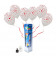 Kit Elio SMALL + 5 palloncini bianchi stampa Cuori - Ø 30 cm