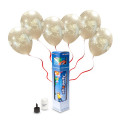 Kit Elio SMALL + 8 palloncini metal perla "Just Married" - Ø 27 cm