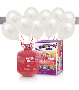 Kit Elio LARGE + 30 palloncini metallizzati bianchi - Ø 27 cm