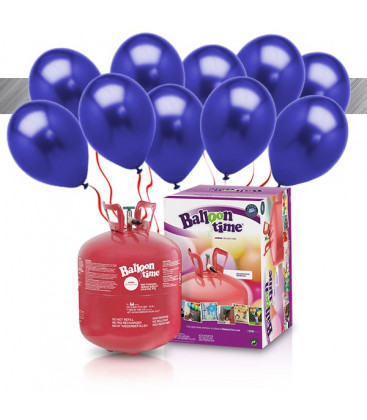 Kit Elio LARGE + 30 palloncini metallizzati blu - Ø 27 cm