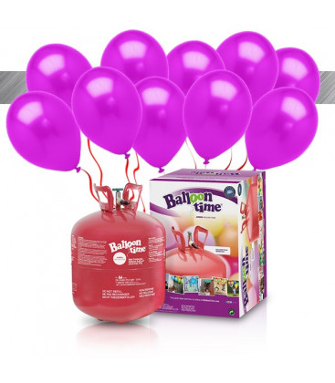 Kit Elio LARGE + 30 palloncini metallizzati fucsia - Ø 27 cm