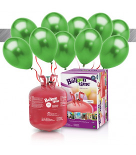 Kit Elio LARGE + 30 palloncini metallizzati verde - Ø 27 cm