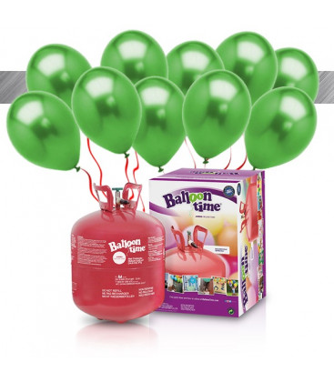 Kit Elio LARGE + 30 palloncini metallizzati verde - Ø 27 cm