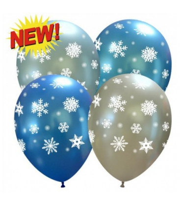 Palloncini assortiti Fiocchi di Neve - Ø 27 cm - 50 pezzi