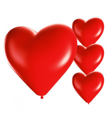 Palloncini cuore rossi - Ø 25cm - 50 Pezzi