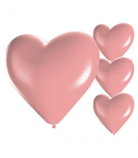 Palloncini cuore rosa - Ø 25cm - 50 Pezzi