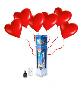 Kit Elio SMALL + 8 palloncini rossi cuore - Ø 25 cm