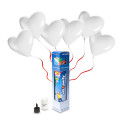 Kit Elio SMALL + 8 palloncini bianchi cuore - Ø 25 cm