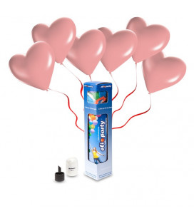 Kit Elio SMALL + 8 palloncini rosa cuore - Ø 25 cm