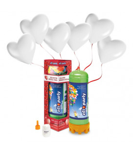 Kit Elio MEDIUM + 16 palloncini bianchi cuore - Ø 25 cm