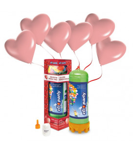 Kit Elio MEDIUM + 16 palloncini rosa cuore - Ø 25 cm