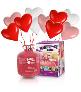 Kit Elio LARGE + 30 palloncini assortiti cuore - Ø 25 cm