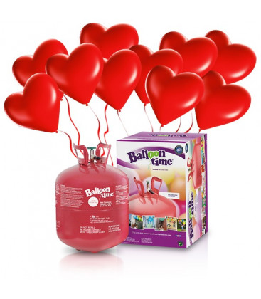 Kit Elio LARGE + 30 palloncini rossi cuore biodegradabili - Ø 25