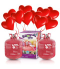 Kit Elio X-LARGE + 60 palloncini rossi Cuore - Ø 25 cm