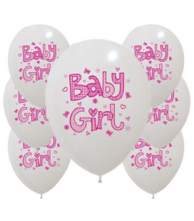 Palloncini Baby Girl Rosa - Ø 30 cm - confezione da 100