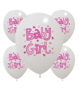 Palloncini Baby Girl Rosa - Ø 30 cm - confezione da 50