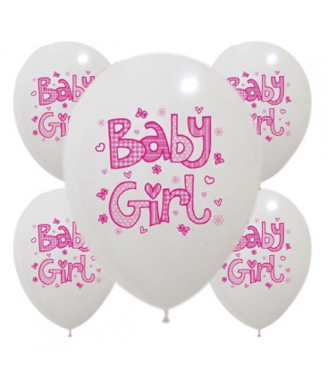 Palloncini Baby Girl Rosa - Ø 30 cm - confezione da 50