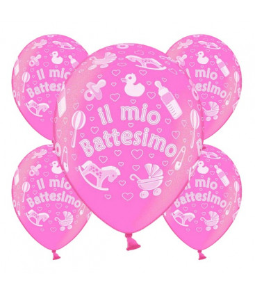 Palloncini battesimo Rosa - Ø 30 cm - confezione da 25