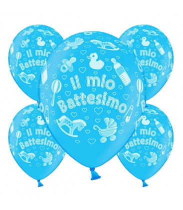 Palloncini battesimo Azzurri - Ø 30 cm - confezione da 25